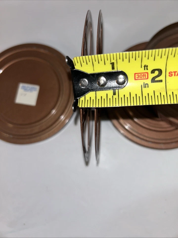 2 carretes de película metálica vacíos de colección de 5" 8 mm y estuche proyector de películas bronce dorado Foto 4 de 4