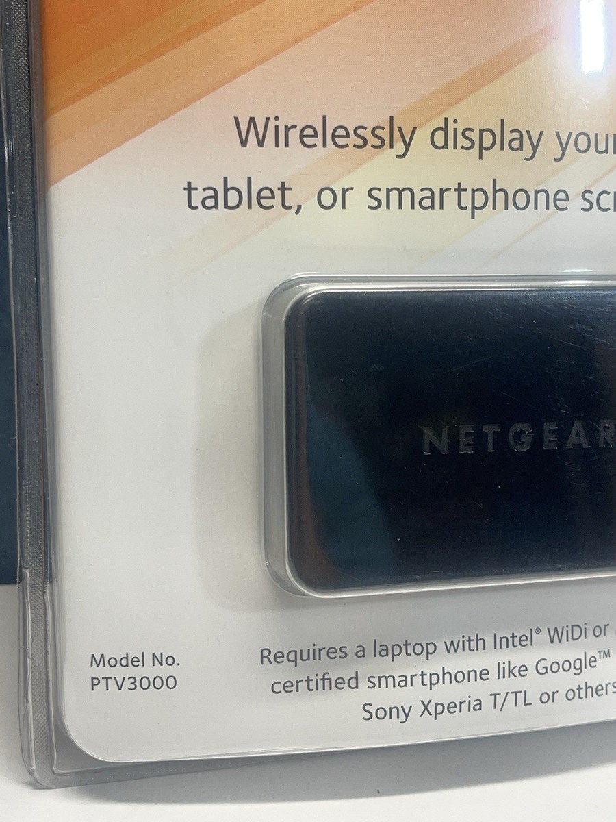 New Netgear Push2TV Model PTV3000 Intel WiDi Sealed Wireless