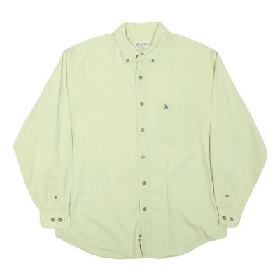 EDDIE BAUER Herren Hemd hellgrün M Freizeit Baumwollmischung Button Down Tasche