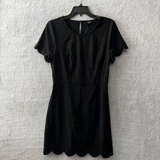 Vici Womans Pencil Dress Black Small Solid Short Sleeve Round Neck