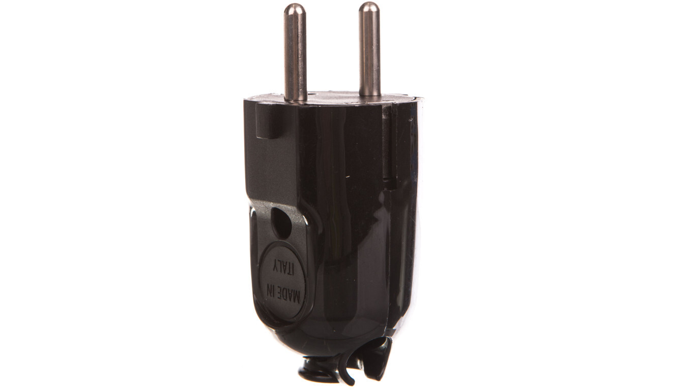 Universal angled plug w/u 10A 250V FWKC black 51.230 /T2UK