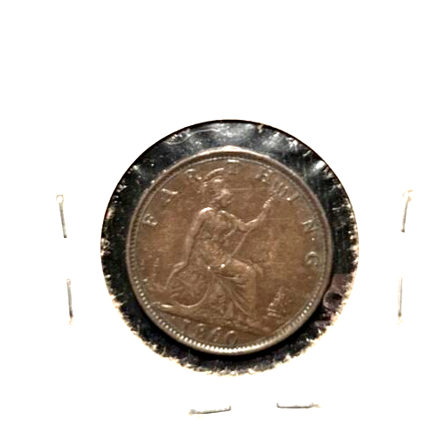 Great Britain 1860 toothed border farthing KM 747.2 XF - Picture 2 of 2