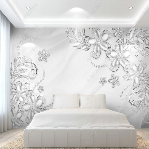 Fotomural no tejido papel pintado murales 3D paquete suave diamante flor joyería 12087 - Imagen 3 de 4