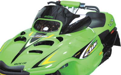 Powermadd Windshield 10.25in Black/Cobra Logo 00-08 Arctic Cat ZR ZL + Models