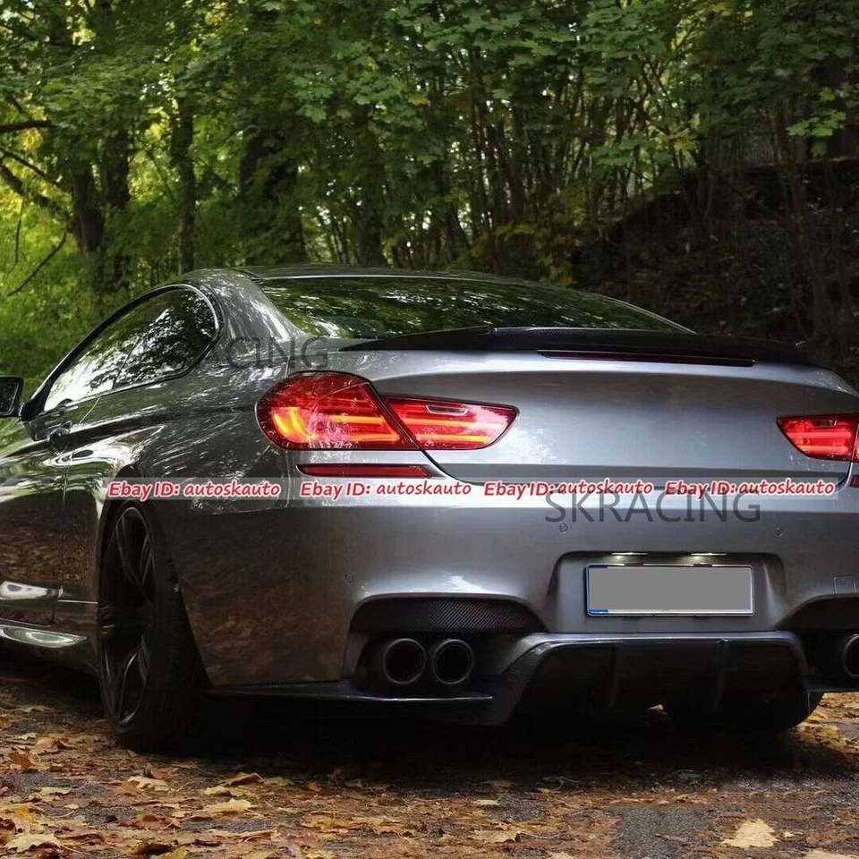 Kit de alerón labial difusor parachoques trasero de fibra de carbono para BMW F06 F12 F13 M6 2013-18 Foto 3 de 4