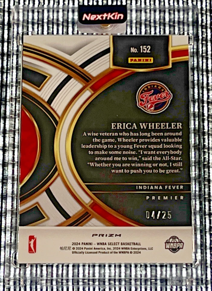 2024 Panini Select WNBA Premier 152 Erica Wheeler Tie dye Prizm pop /25 Fever sp - Image 4 of 4