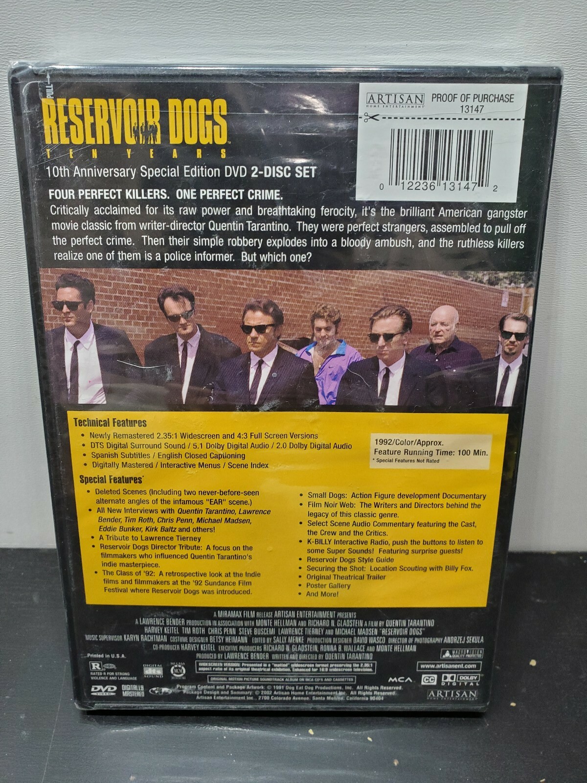 Reservoir Dogs Dvd Ten Years Special Edition New Sealed Quentin Tarantino Ebay