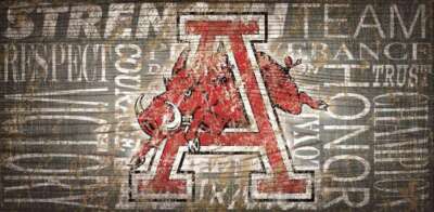 Arkansas Razorbacks Words ARKANSAS RAZORBACKS HERITAGE WORD COLLAGE TEAM LOGO WOOD SIGN 12X6 | eBay