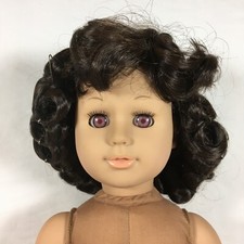 Dollspart Style Princess Dark Brunette Doll Wig Short Curly Hair Cut Size 14"