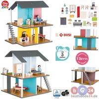Puppenhaus 24-Tlg. Set Mit ZubehöR Holzpuppenhaus FüR Kinder MäDchen Spielhaus