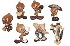 Vintage Tweety Bird Wall Decor Set 7 Kids Wall Hanging Silvester Nursery Baby