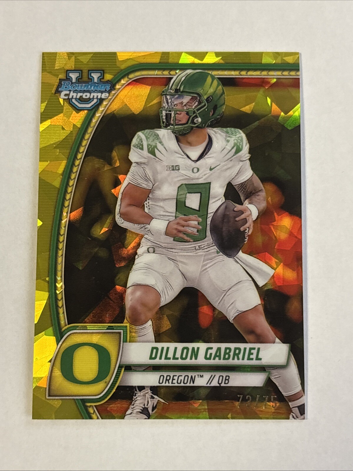 2024 Bowman Chrome Sapphire U Dillon Gabriel Yellow #73/75 SSP Oregon🔥🔥📈