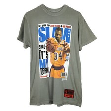 SLAM Shaquille O'Neal LA Lakers Mitchell  Ness NBA S Small Shirt Gray NWT