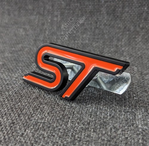 Rejilla delantera trasera naranja brillante negro insignia ST para Ford Fiesta Focus Mondeo Kuga - Imagen 3 de 5