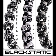 Blackstatic - Skull Link Necklace 26" w/ Metal Gift Box   316L Stainless Steel