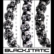 Blackstatic - Skull Link Necklace 26" w/ Metal Gift Box – 316L Stainless Steel