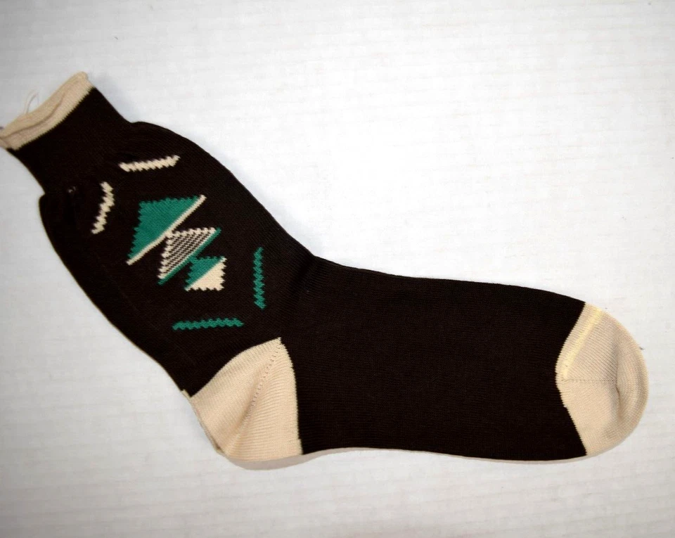 Calcetines Vintage King James Argyle Años 40 50 Niños Mujer Talla 9 Negro Verde 8" x 7" Foto 3 de 4