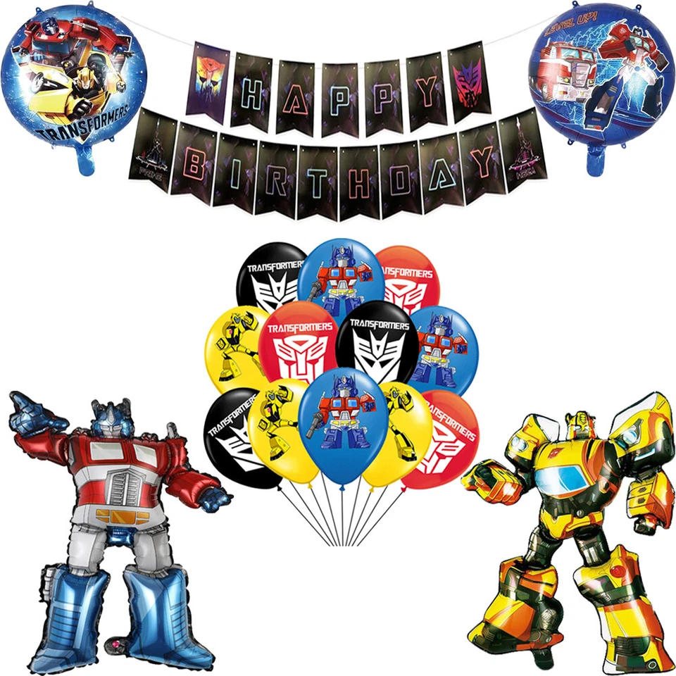 Transformers Optimus Bumblebee Foil Latex Balloons Party Birthday Decorations