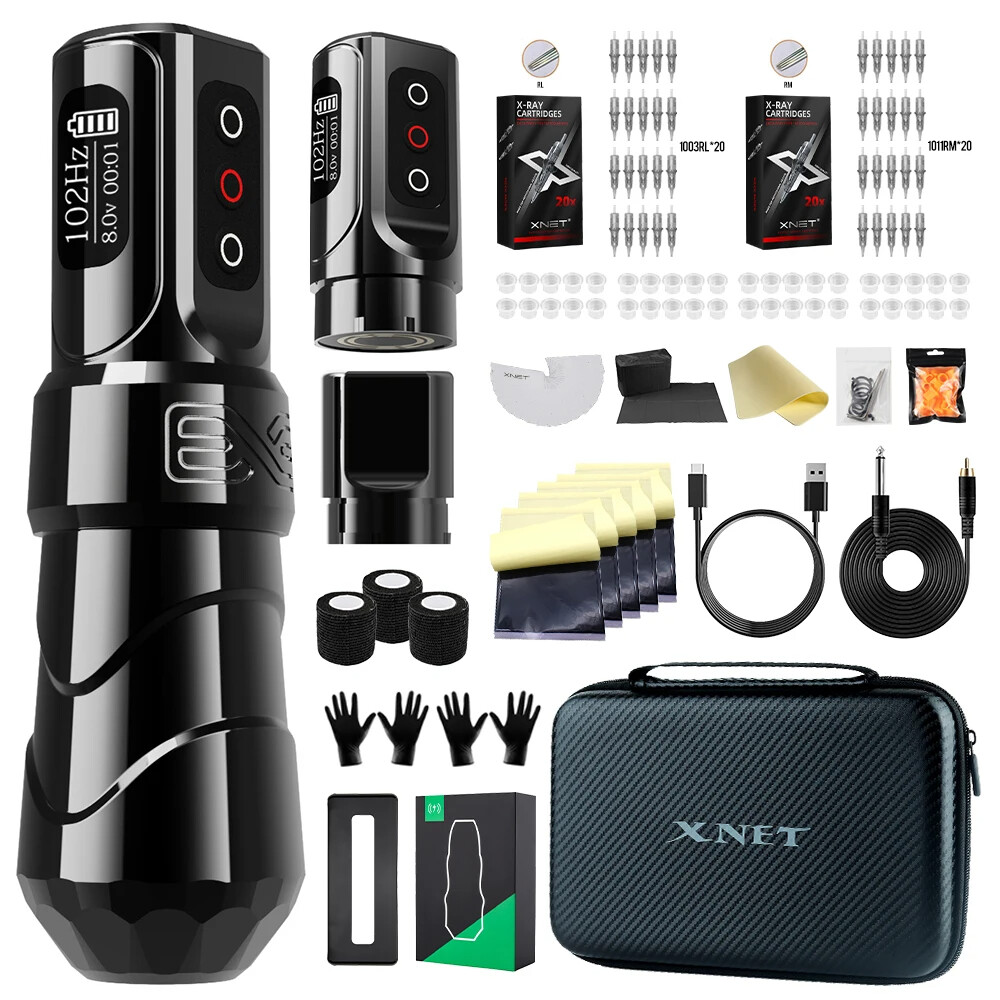 XNET FLUX MAX Wireless Tattoo Machine Kit Rotary Tattoo Pen With