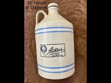 VINTAGE FINLEY,ACKERS & COMPANY JUG H. G. REGISTERED STONEWARE JUG & SCREW CAP