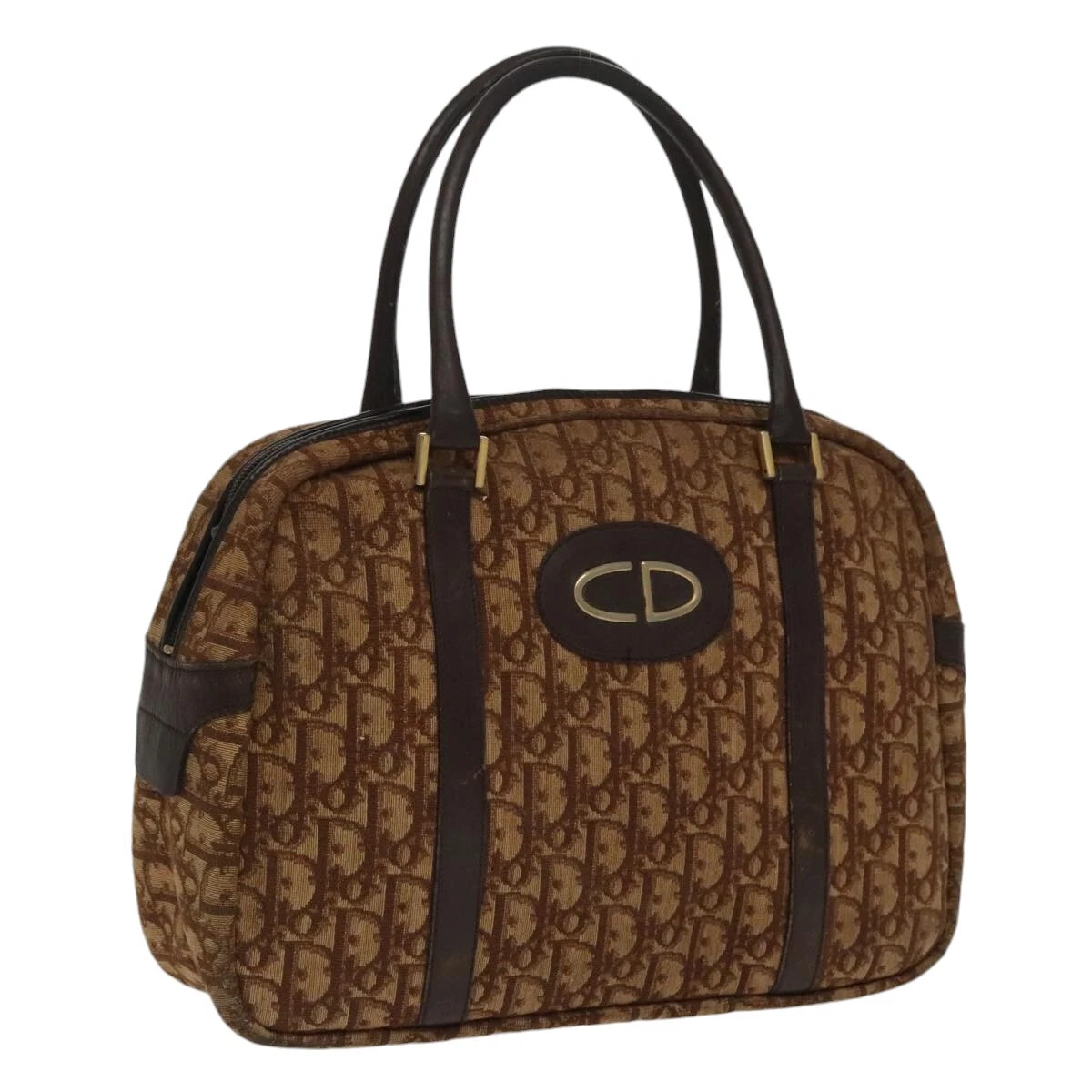 Sac à main Christian Dior trotteur toile marron authentique am7133