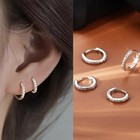 Womens Cz Crystal Small Huggie Hoop Earrings Minimalist Jewelry Gift For Her