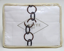 Frette Links Embroidery King Fitted Sheet Set Chestnut/Black Cotton Percale