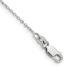 Sterling Silver Cable Chain Anklet  9", 10" Inch Lengths