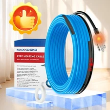 MAXKOSKO 18FT Water Pipe Heating Cable, Heat Tape for Pipes Freeze Protection
