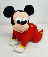 Vintage 1995 Mattel Disney TOUCH N CRAWL BABY MICKEY Mouse Crawling Plush WORK 