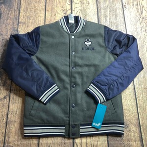 Youth Large 14 16 U Conn Huskies Button Down Ribbed Varsity Jacket Gen2sports Ebay
