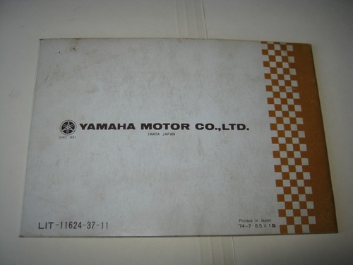 YAMAHA OWNERS RIDERS MANUAL DT 100B ENDURO VINTAGE 1975 OEM ORIGINAL - Picture 2 of 7