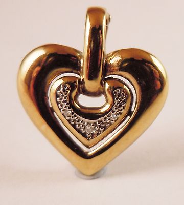 100% Genuine 9k Solid Yellow Gold 2 Hearts Pendant with hinged loop