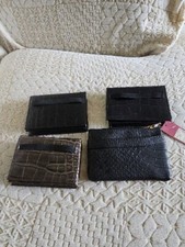 Lot Of 4 New With Tags Leather Travel Card/id Wallet Case-men/women Unisex