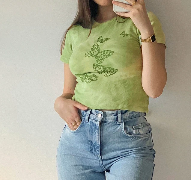 green t shirt aesthetic