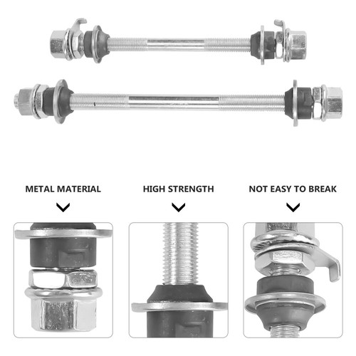 2 Pcs Solid Shaft Drum Rear Wheel Kit with Axle Spindle Repair Tool