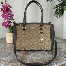Coach Signature Stanton 26 Carryall Handbag 36905 Khaki/Brown