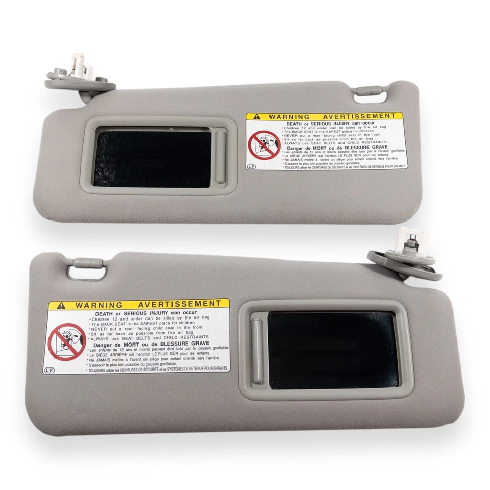 2006-2013 Lexus IS250 IS350 Driver & Passenger Side Sun Visor Pair Gray Lighted - Image 4 of 4