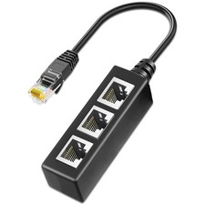 Ethernet Splitter 1 to 3 Rj45 Lan Port Internet Cable Adapter Connector Cat5 6 7