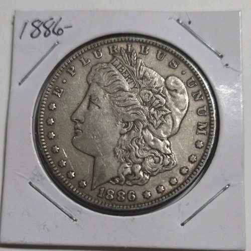 Morgan Silver Dollar 1886 $1 Coin Circulated Business Strike 0.9 Fineness