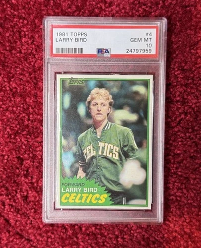 1981 Topps #4 - LARRY BIRD - Celtics Rookie Basketball Card - PSA 10