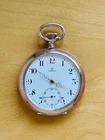 2A839 Antique Omega silver pocket watch, red 12