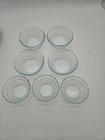 Vintage Pyrex Clear Glass Custard Dessert Cups, Three 6 0z, Four 10 Oz