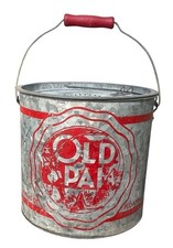 Old Pal Vintage Floating Minnow Bait Bucket Quart Galvanized Steel