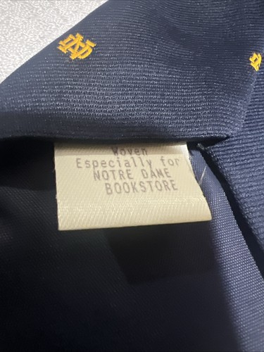 Notre Dame Logo Tie Bookstore On Campus Neck Tie 56” USA Navy Blue ND - Picture 3 of 3