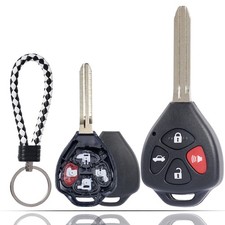MechanMagic Key Fob Shell Case Compatible with Toyota Camry Corolla Black