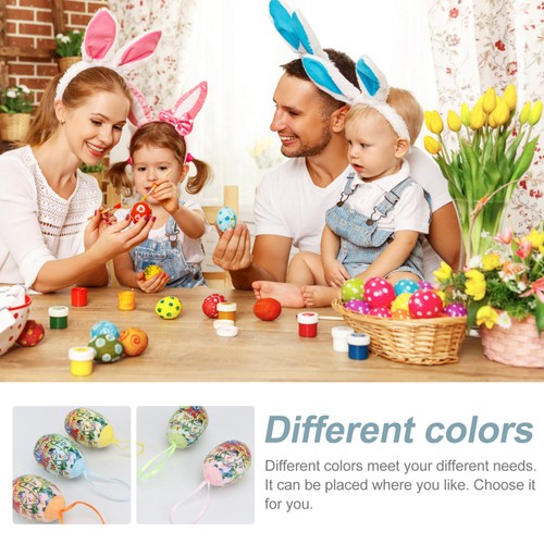 12Pcs Easter Egg Toy Colorful Easter Egg Decoration Hand-painted Decor Kids Toy - Imagen 5 de 12