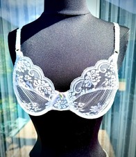 Vintage WARNER'S Floral Lace Underwire Bra Back Closure White 34B EUC