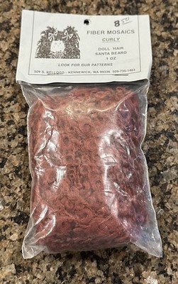 Fiber Mosaics Curly Doll Hair Santa Beard 1 oz REDDISH BROWN