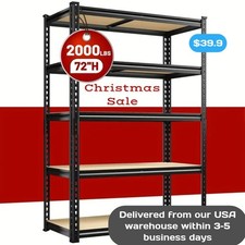 Sale Heavy Duty Steel 5-Tier Shelving Unit  2000 lbs  72  H  35.5  W  15.8  D